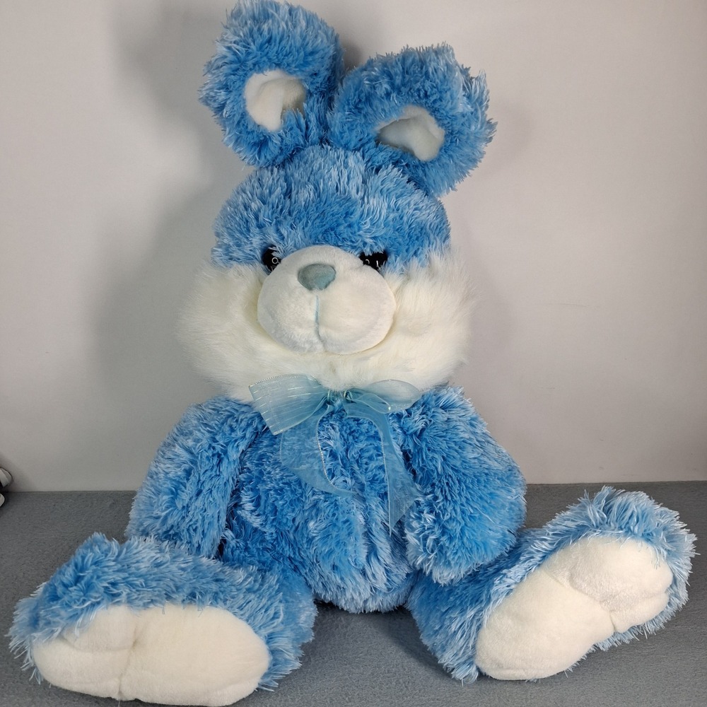 Dan Dee Plush Blue Bunny Rabbit Easter Stuffed Animal Toy Large 20"